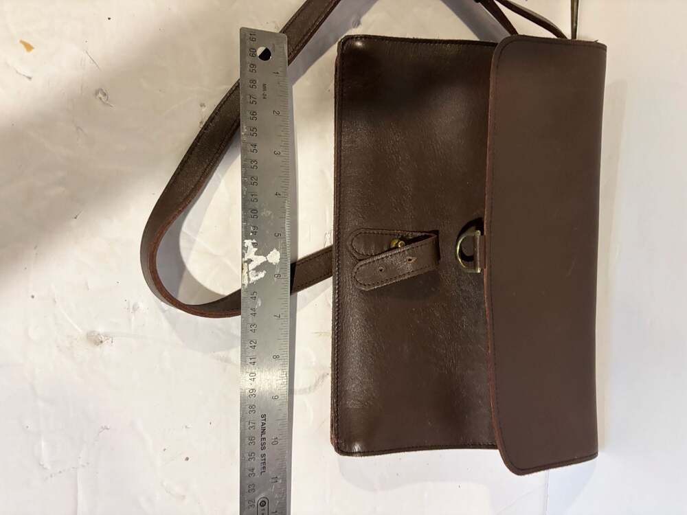 Bill Amberg London Brown Leather Satchel Messenger Bag - Picture 5 of 6